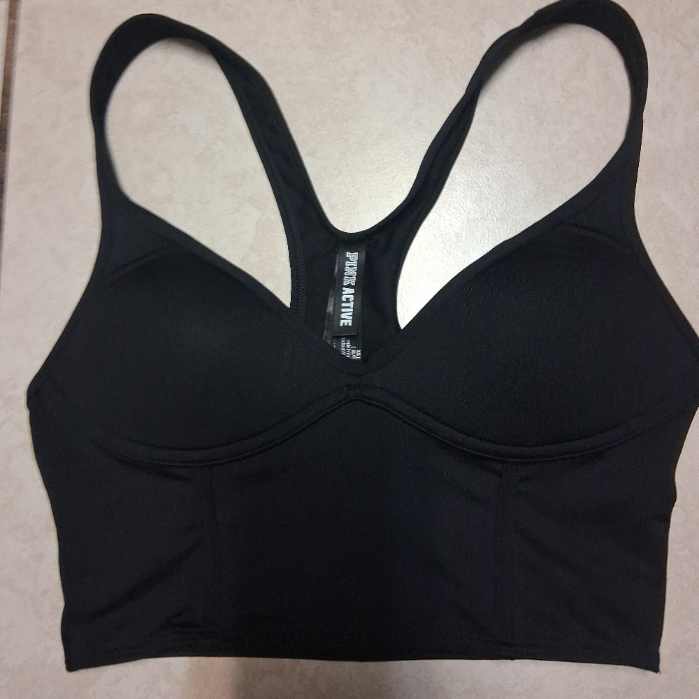 Victorias Secret PINK Active Ultimate Push Up Racerback Sports Bra Womens Xsmall